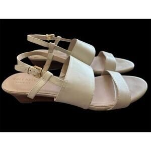 Cole Haan Annabel Wedge Sandal Ivory Pumice Stone Sz 11 B